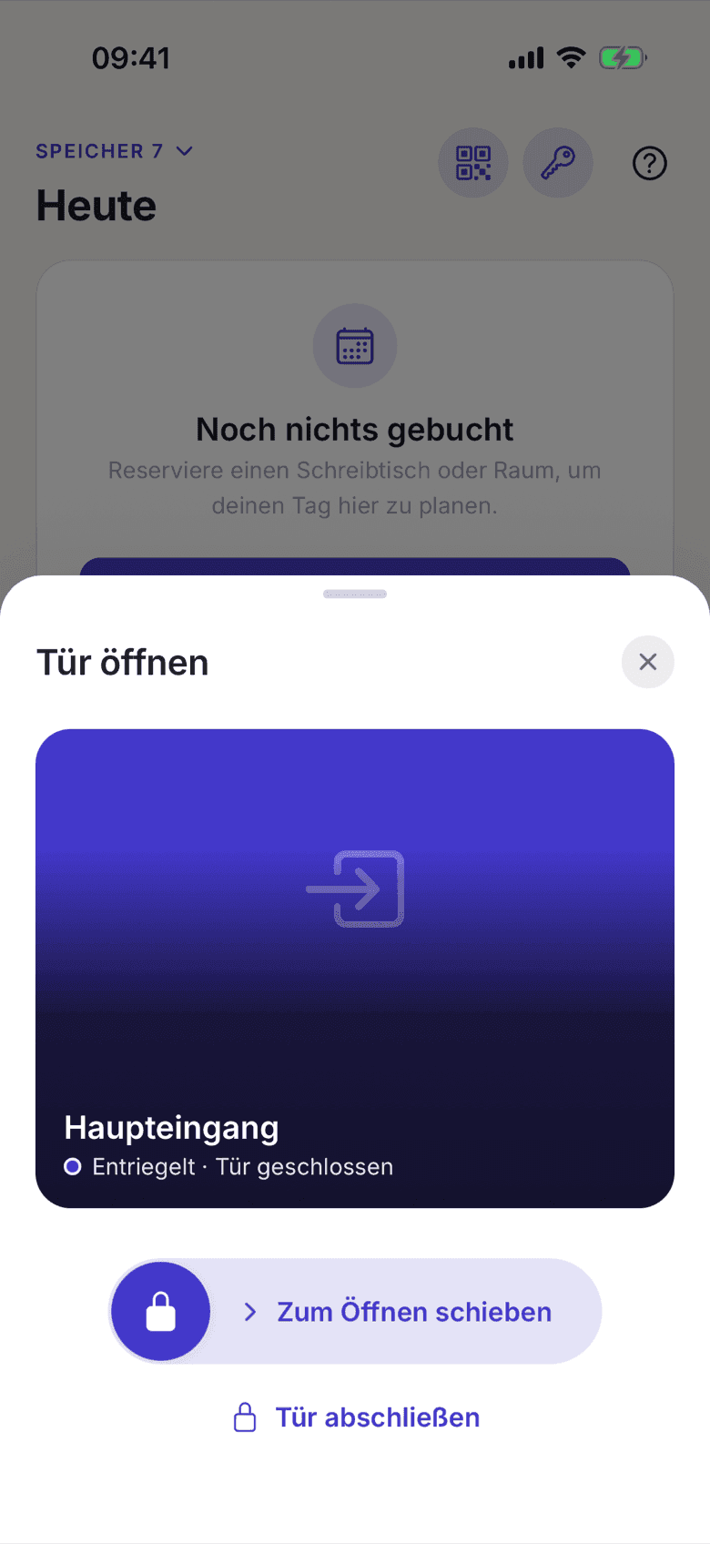 Türliste mit dem Schlosszustand je Tür