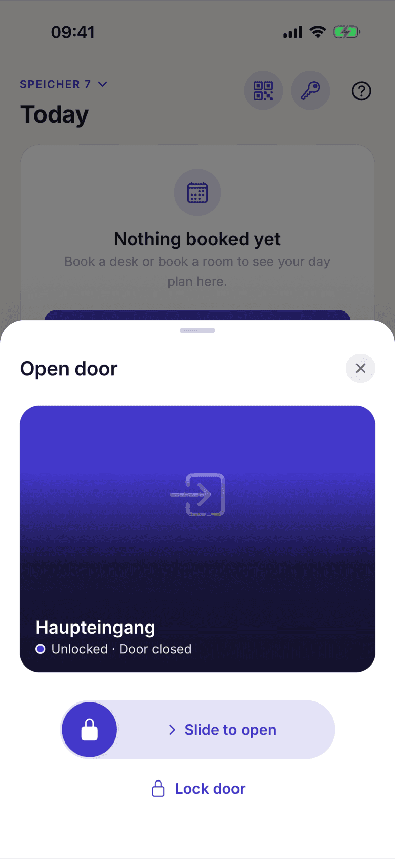 The Lock door button under the lock state
