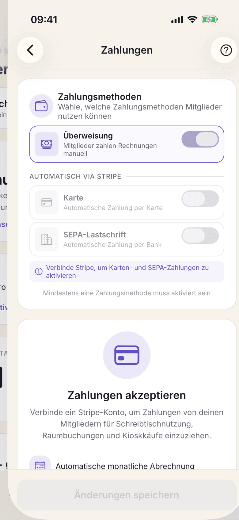Zahlungen mit dem Knopf Stripe-Konto verbinden