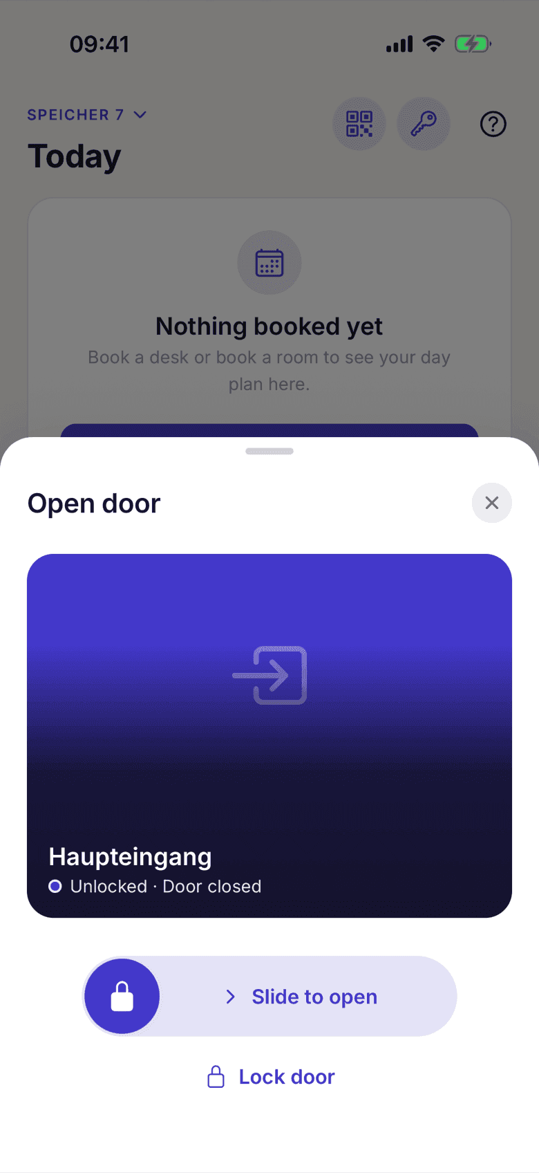 Door picker with the slide-to-open control