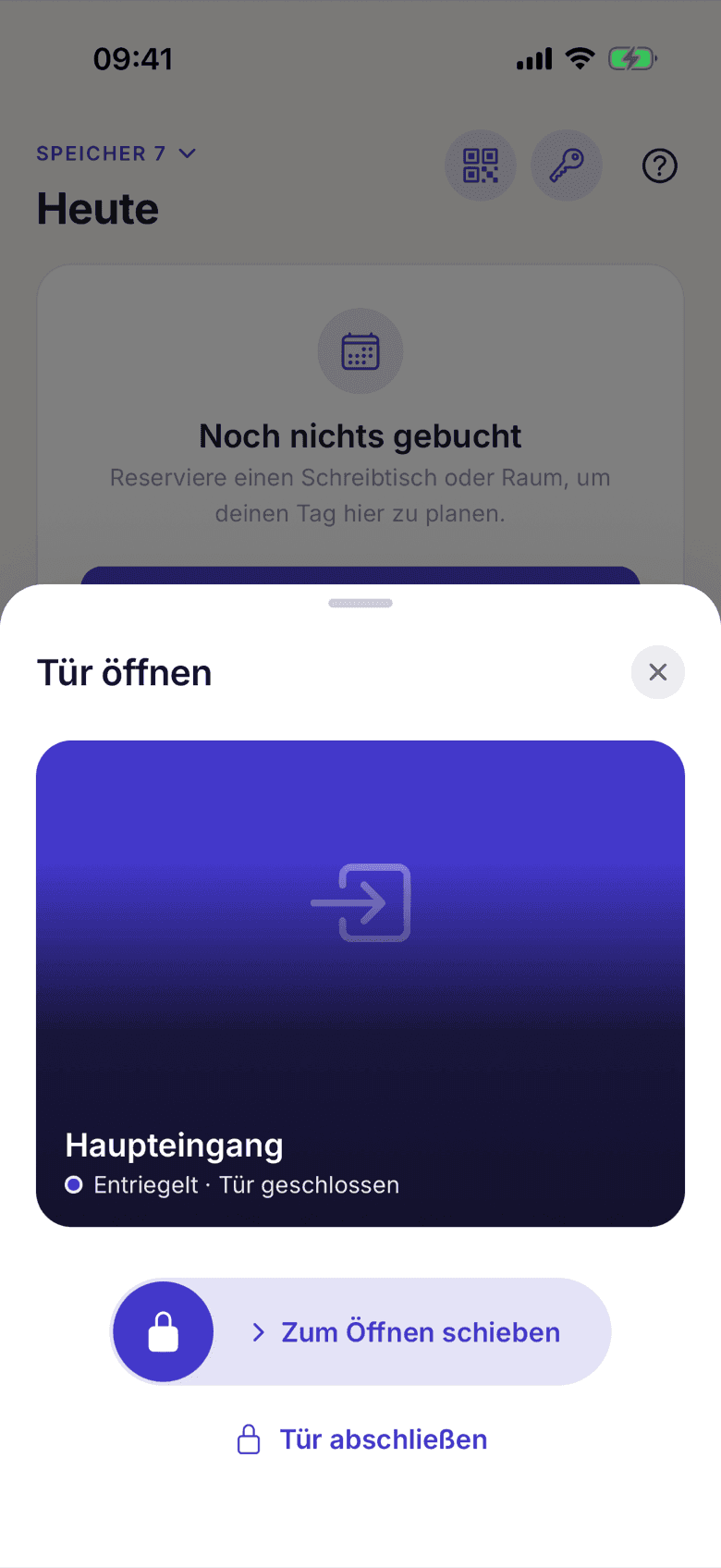 Türwähler mit dem Schieber zum Öffnen